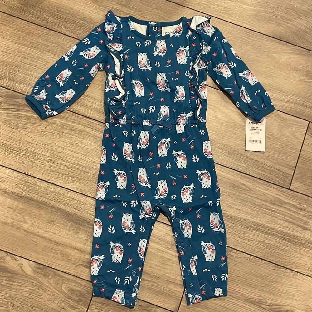 NWT Carter’s Jumpsuit Owl and Flower Design
